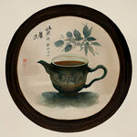 民国，茶，
，层次感强，国画手绘