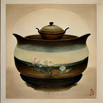古典，茶，
，层次感强，国画手绘