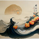 八仙过海，张果老，
画风明亮，
层次感强，国画手绘