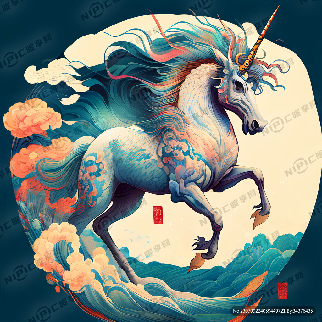 麒麟  画风明亮   层次感强