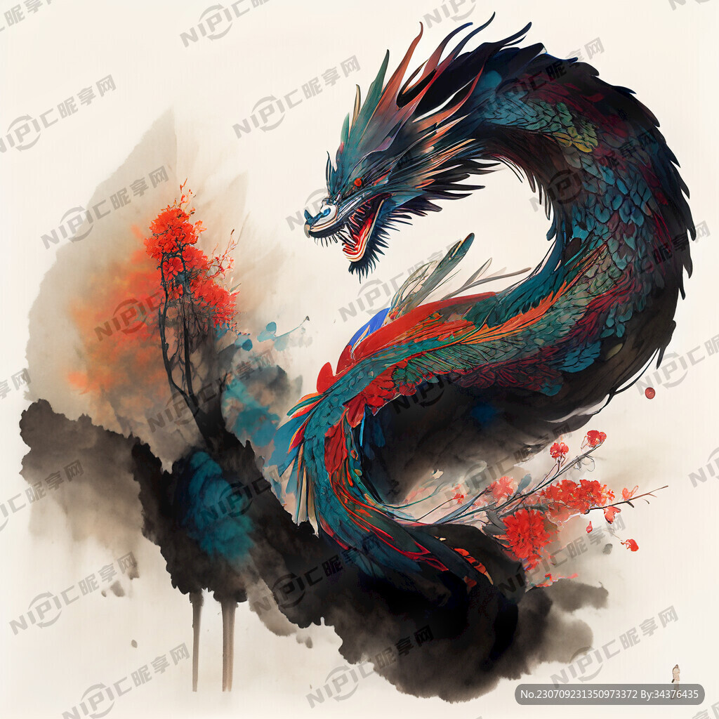 龙 凤  画风明亮  