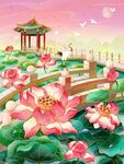 荷花插画