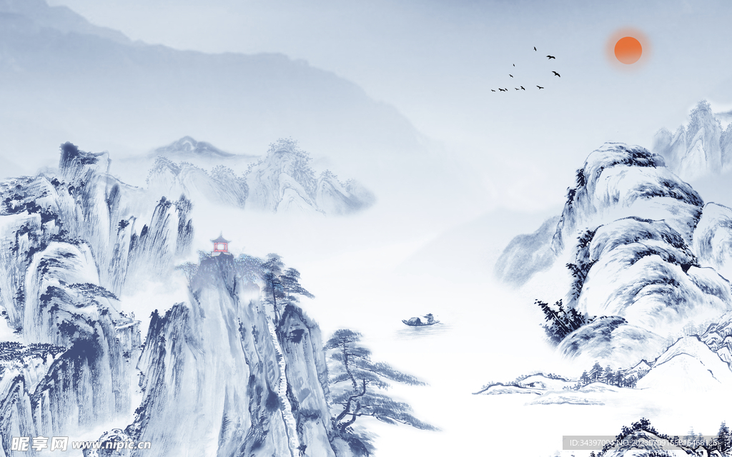 禅意山水画