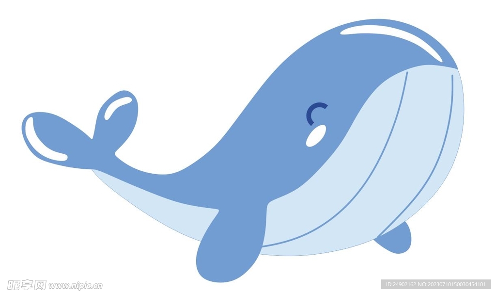 卡通矢量可爱海豚鲸鱼鲲