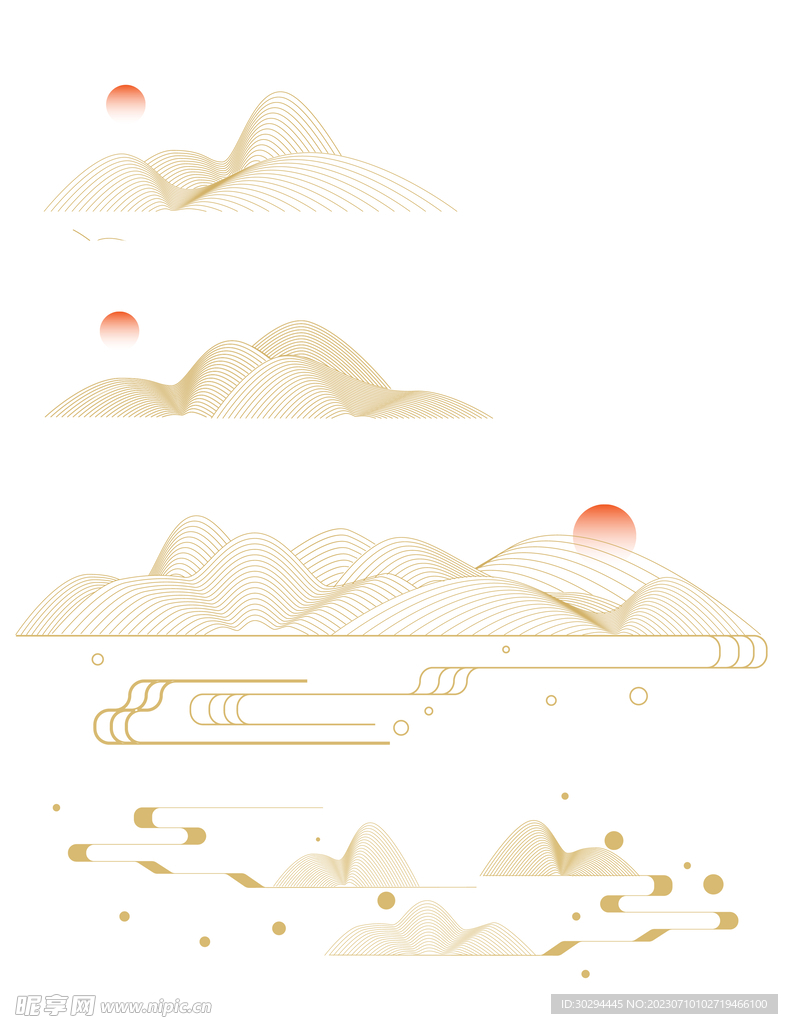 失量线条山