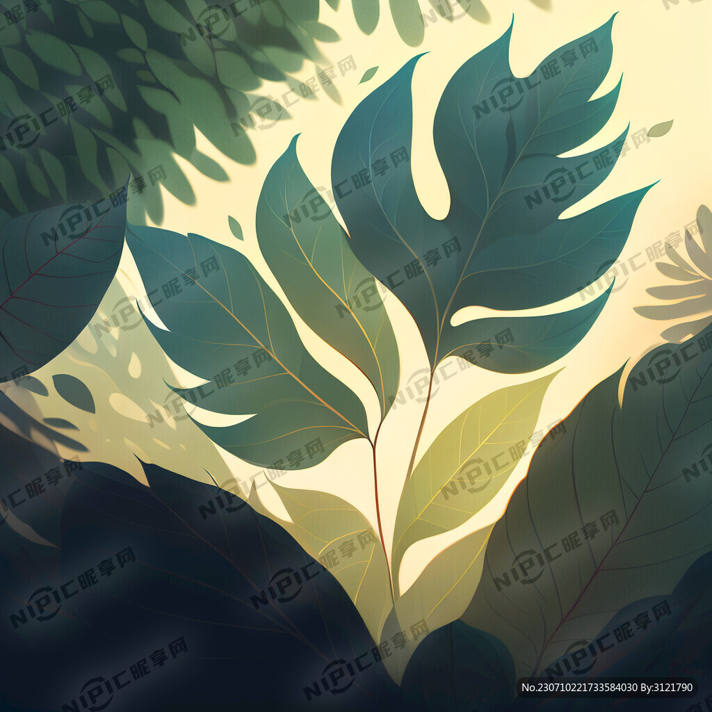 大量树叶的梦幻光影