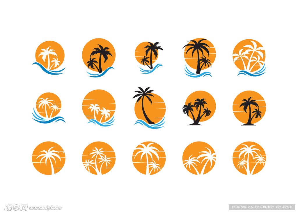 沙滩椰子树logo