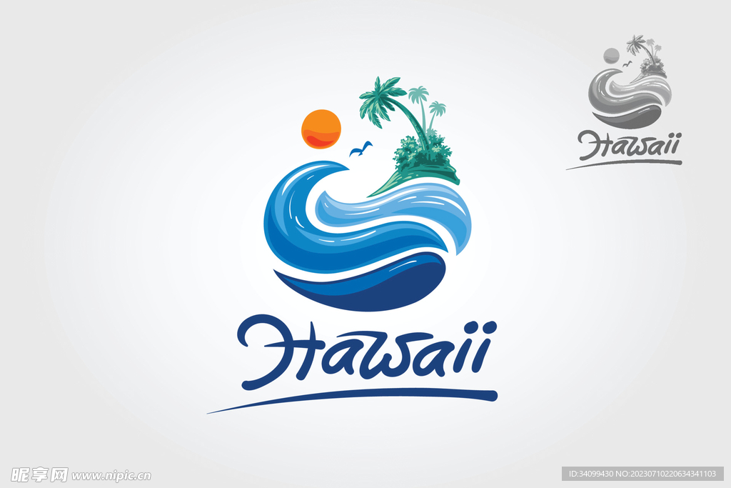 夏季沙滩度假logo