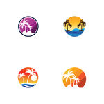 沙滩度假椰子树logo