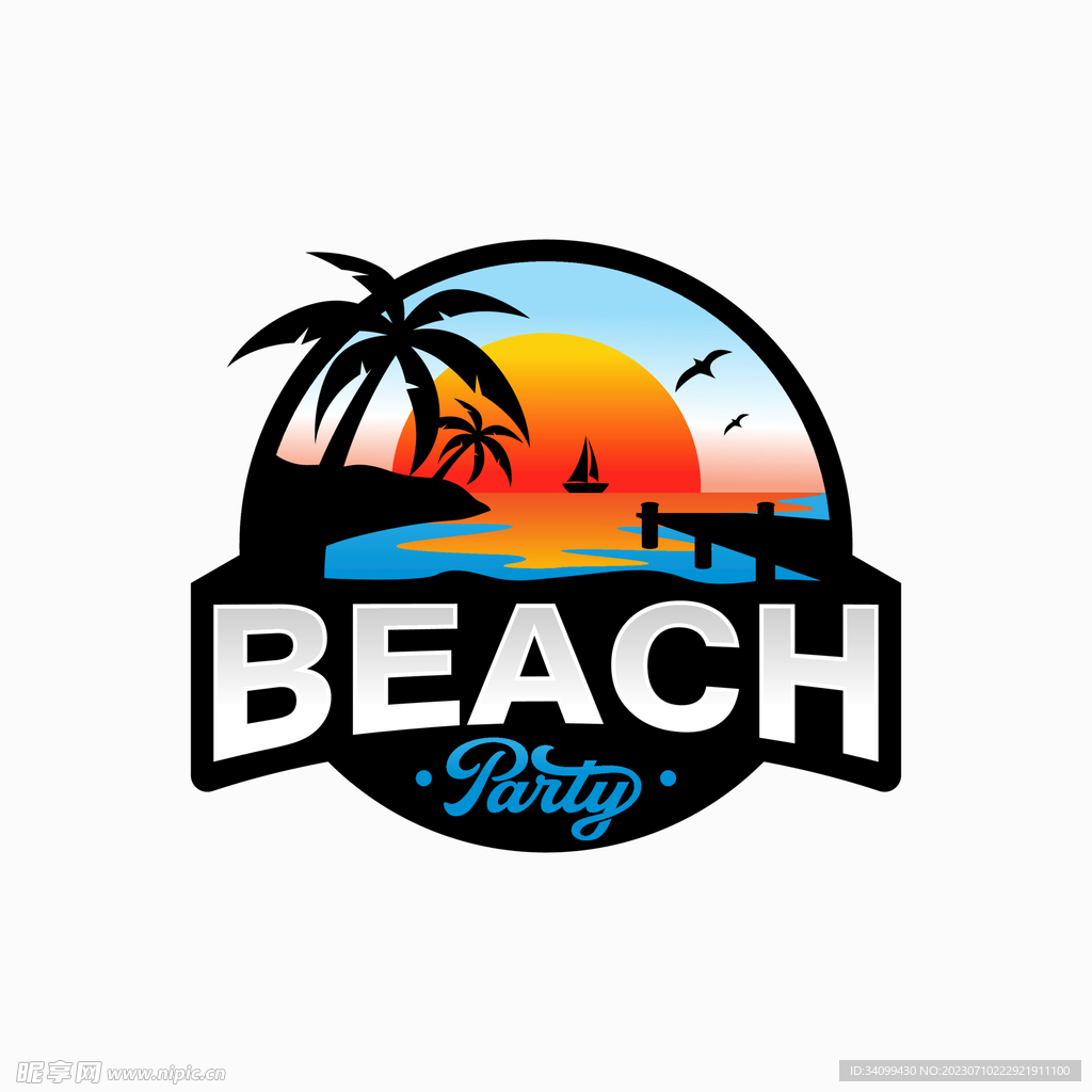 沙滩椰子树logo