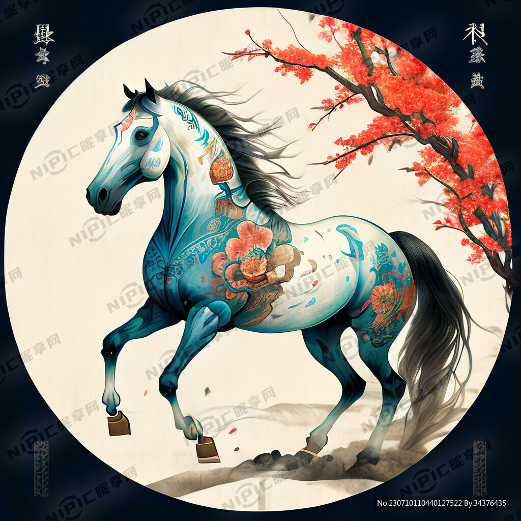 十二生肖 马 画风明亮