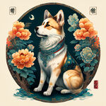 十二生肖，狗，画风明亮，层次感强