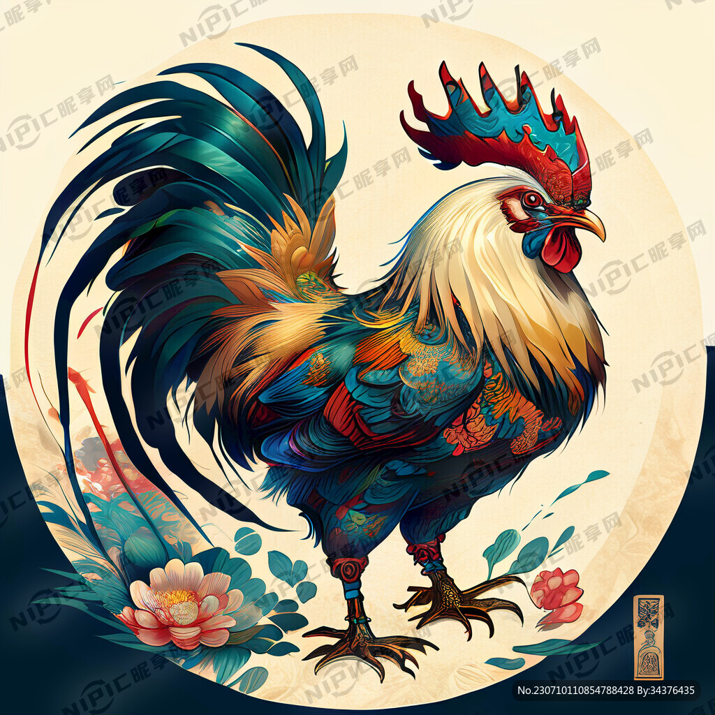 十二生肖 鸡 画风明亮