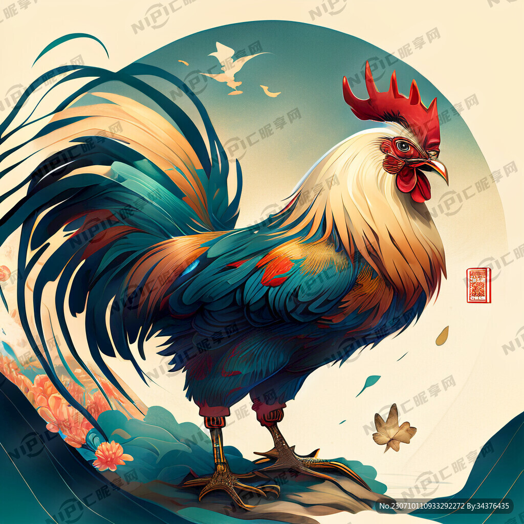 十二生肖 鸡 画风明亮