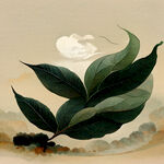 茶叶，龙插画，国画风，画风明亮，层次感强