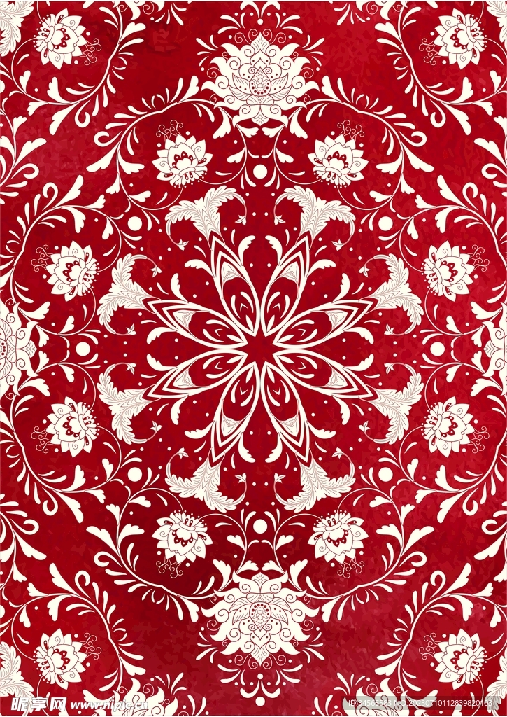 红色碎花地毯图案