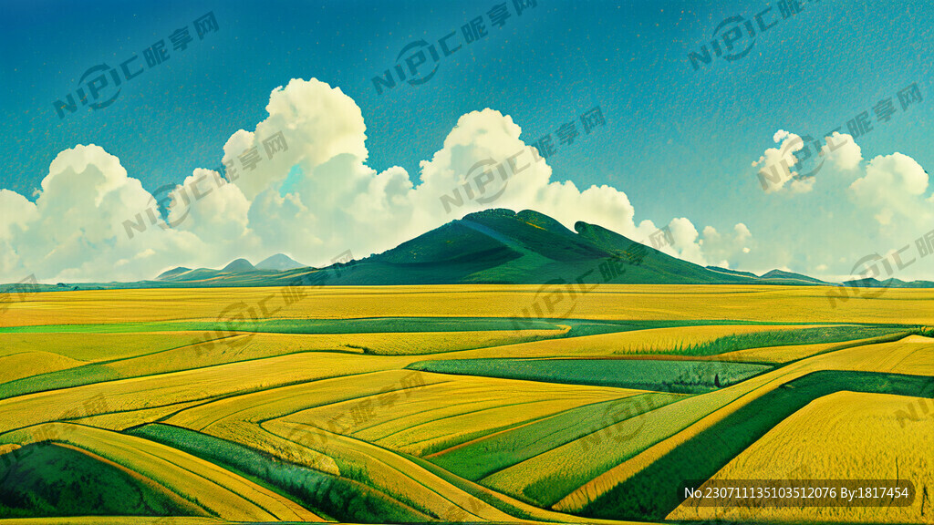 蓝天白云 绿色山脉 公路