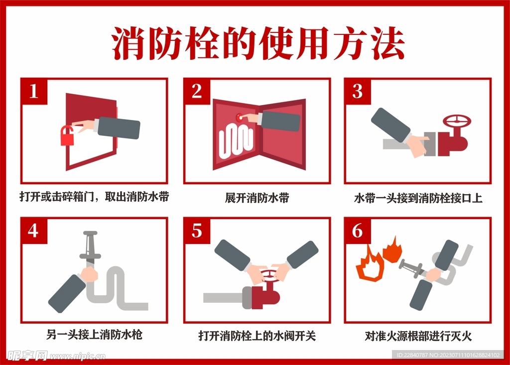 消防栓使用方法图片