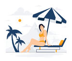 卡通夏季人物