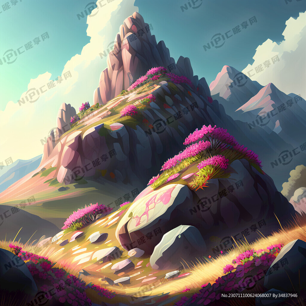 AI创作图花果山 石头山nipic.com-昵图网