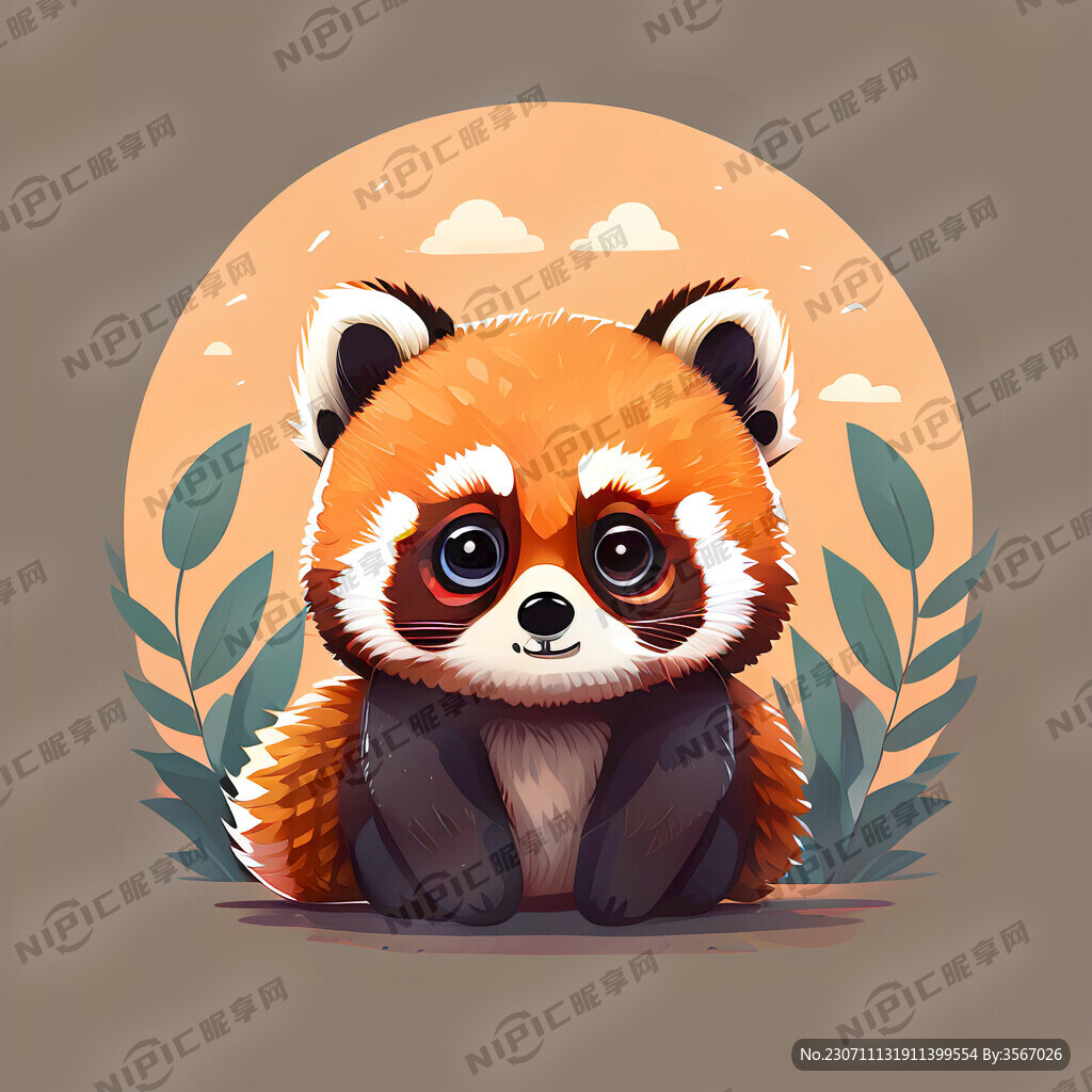 小熊猫 可爱 大眼睛 简洁