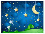 夜空星星月亮 