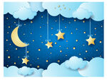 夜空星星月亮 