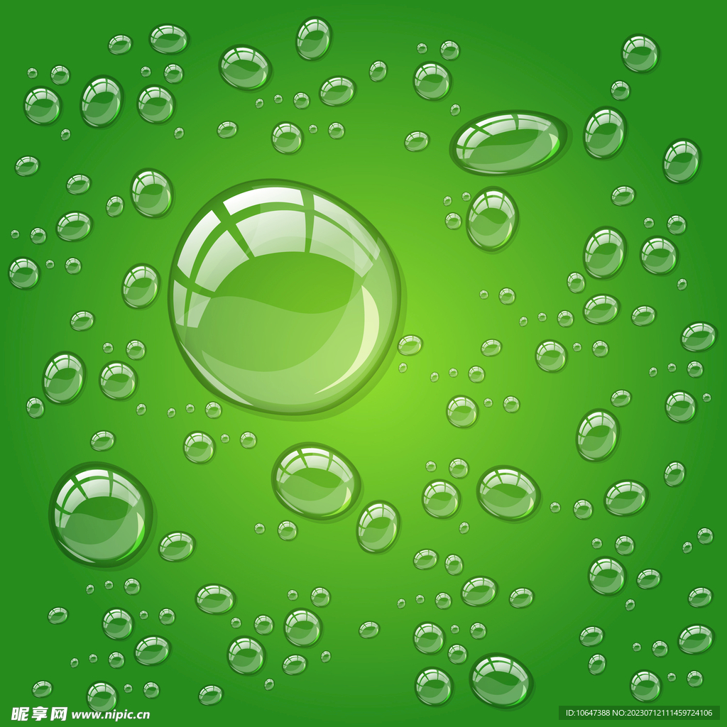 绿底绿色水珠水泡背景图片素材-编号33184532-图行天下