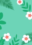 绿色矢量花朵边框促销海报
