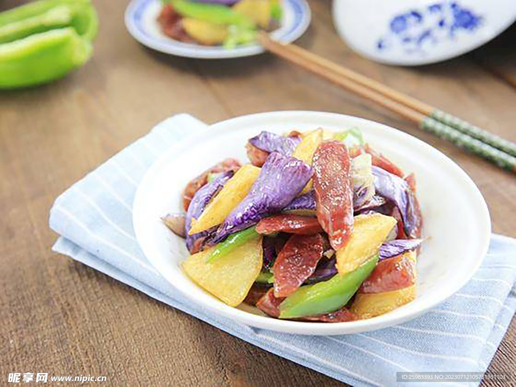香肠炒丝瓜
