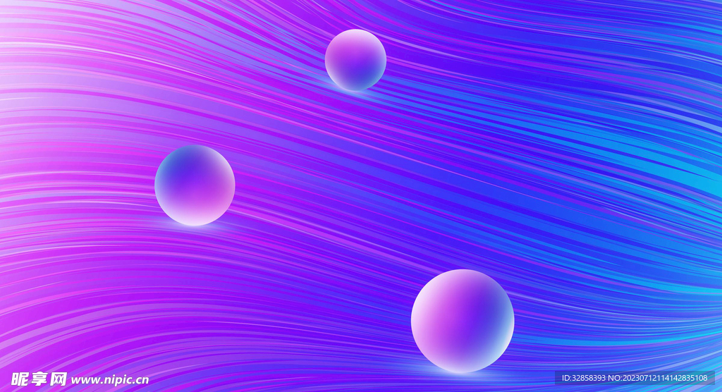 紫色发光光线抽象科技线条背景