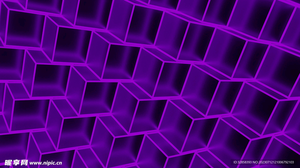 紫色3d规则正方体层叠科技纹理