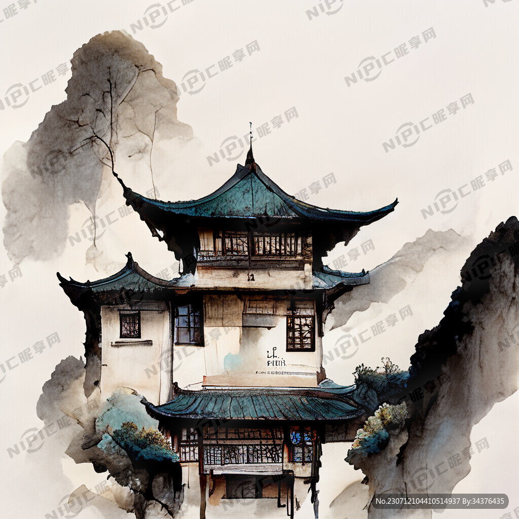 中国云南古建筑 古朴 色彩明亮