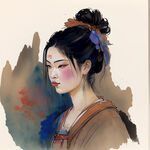 中国唐代人物，典雅，色彩明亮，层次分明
