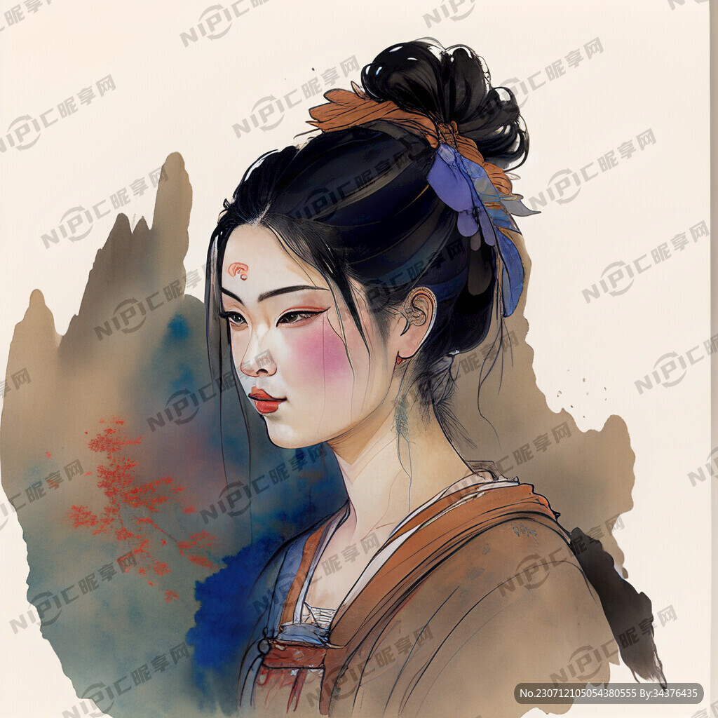 中国唐代人物 典雅 色彩明亮