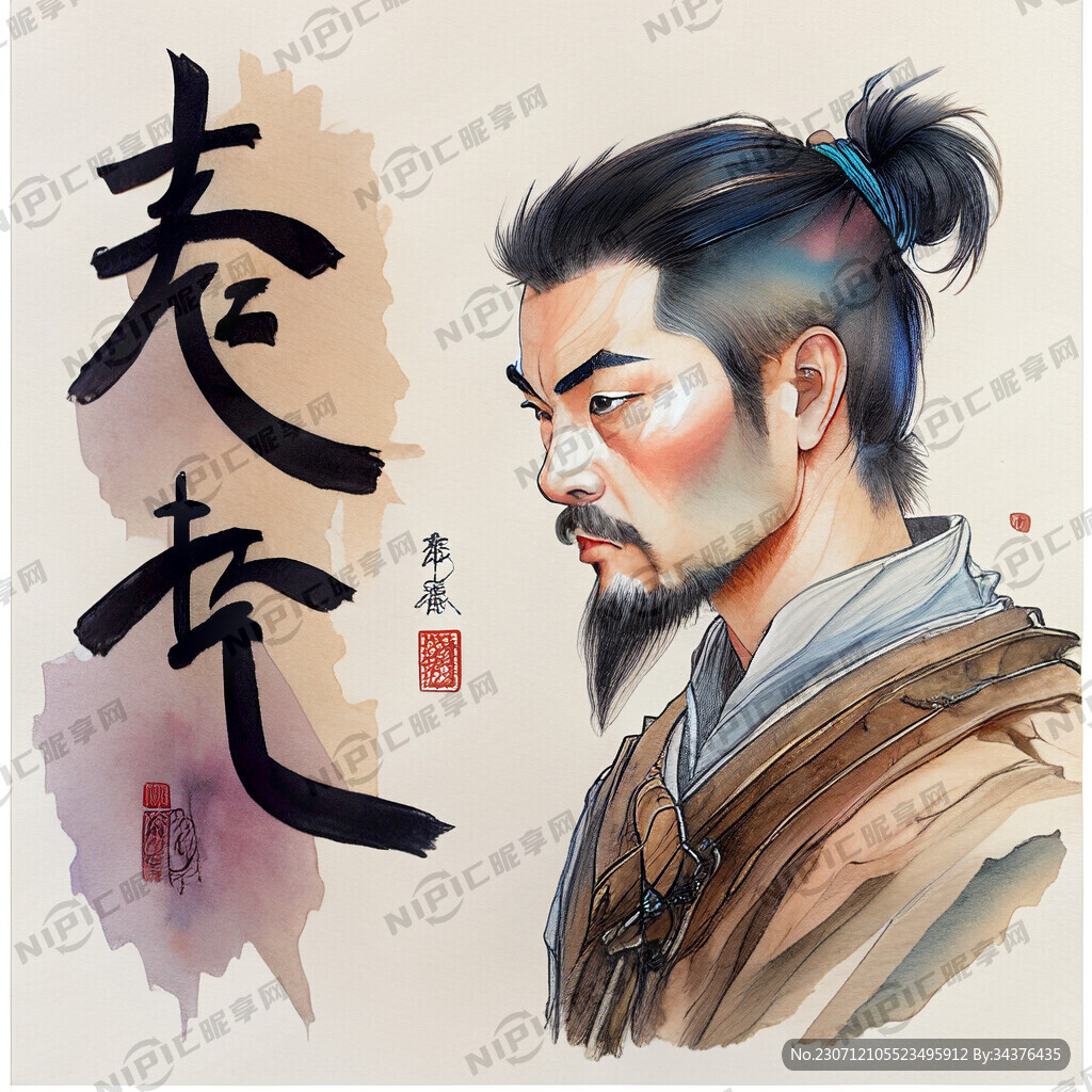 中国古代武侠人物 色彩明亮