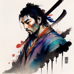 中国古代武侠人物，色彩明亮，层次分明