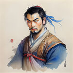 中国古代武侠人物，色彩明亮，层次分明