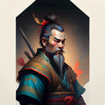 中国古代武侠人物，色彩明亮，层次分明