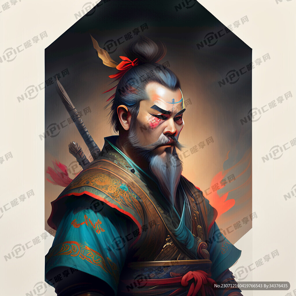 中国古代武侠人物 色彩明亮
