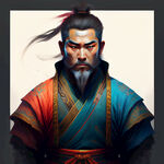 中国古代武侠人物，色彩明亮，层次分明
