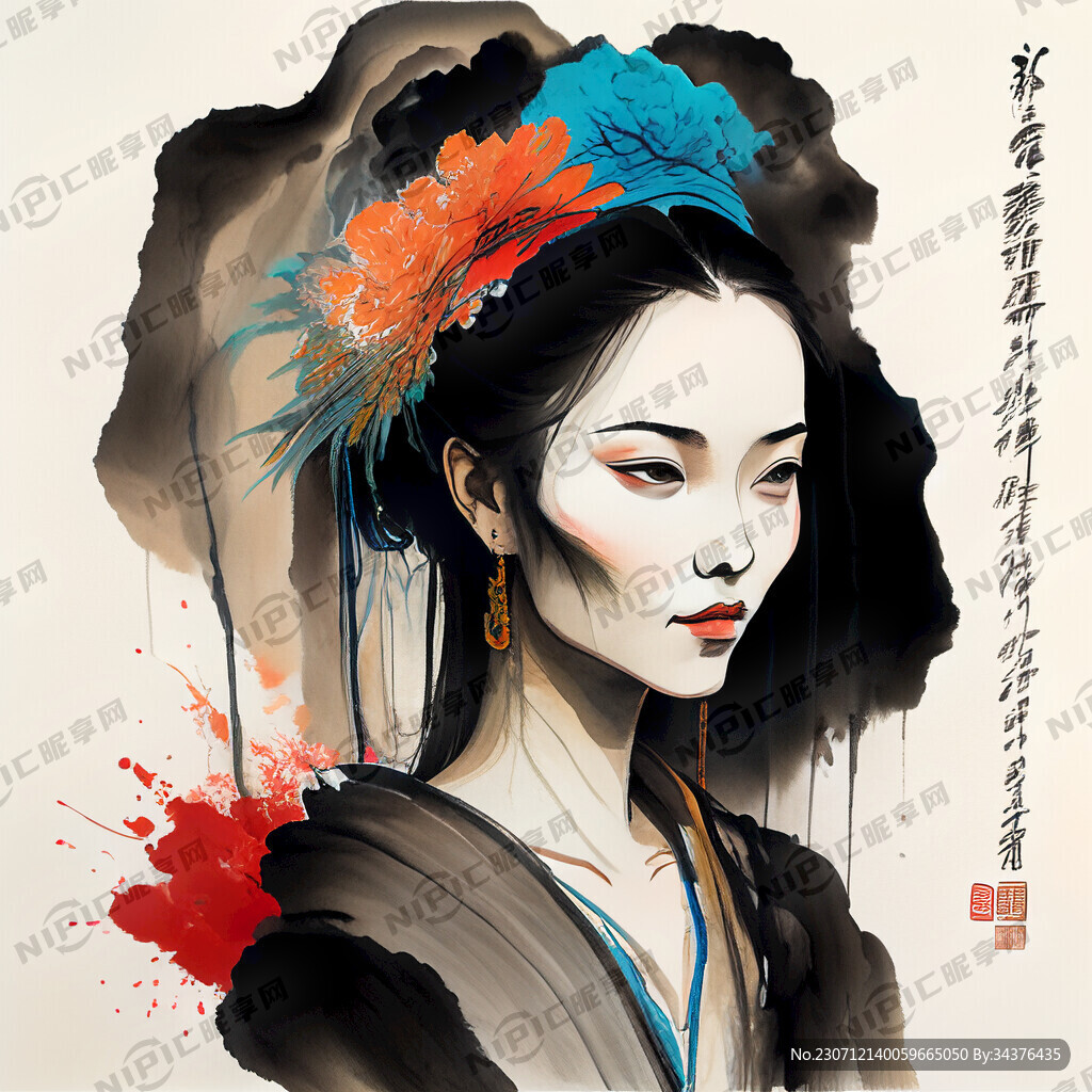 古代人物 中国风 中国画 写意
