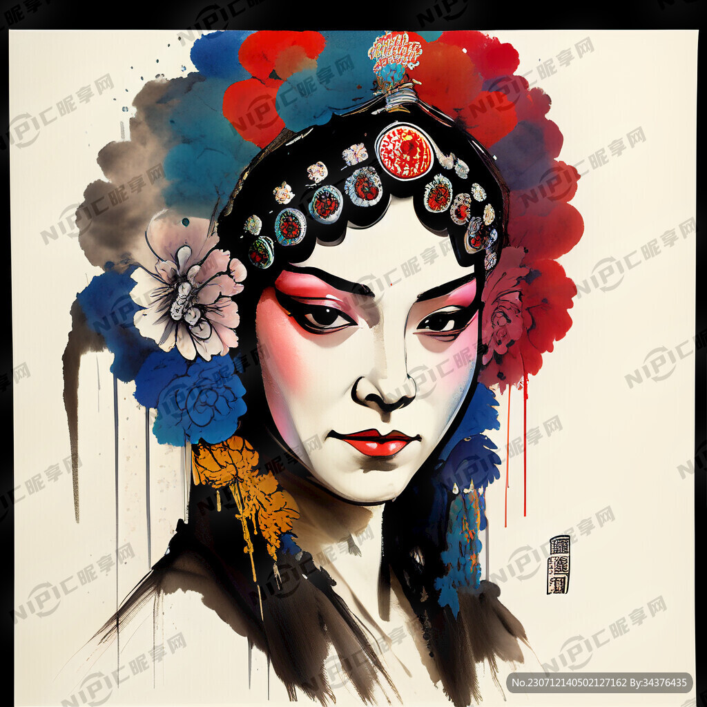 京剧脸谱 色彩丰富 画风明亮