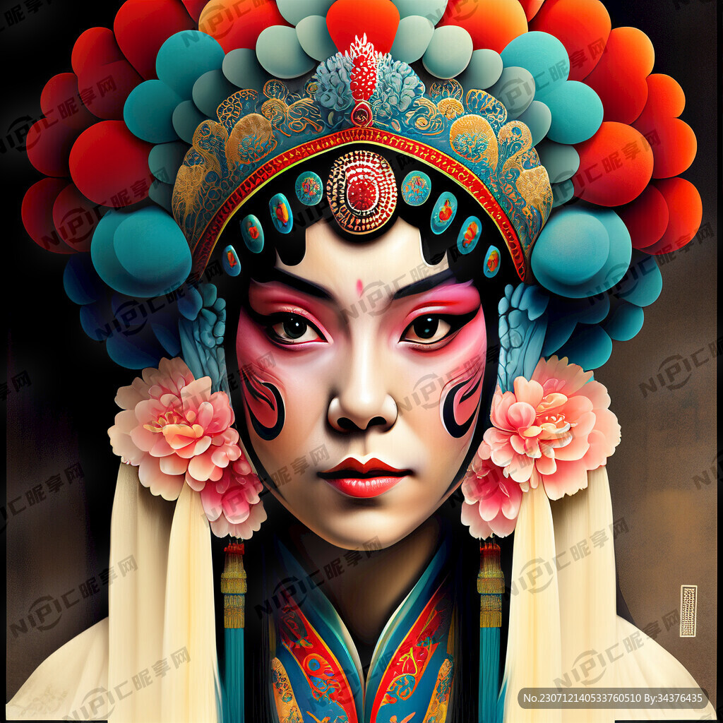 京剧脸谱 色彩丰富 画风明亮