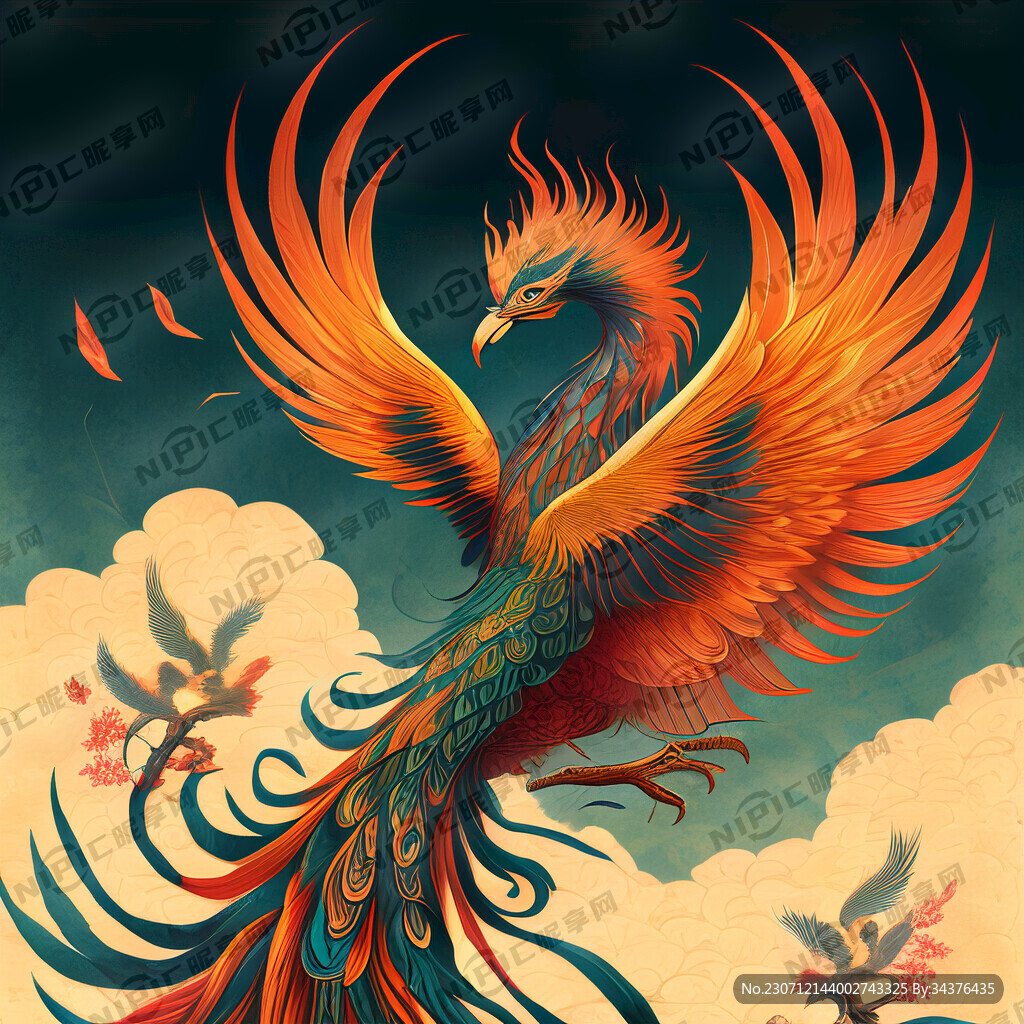 凤凰插画 古典 古朴