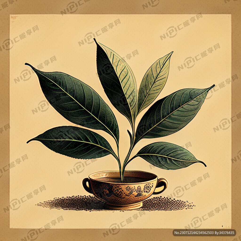 茶叶插画 古典 古朴