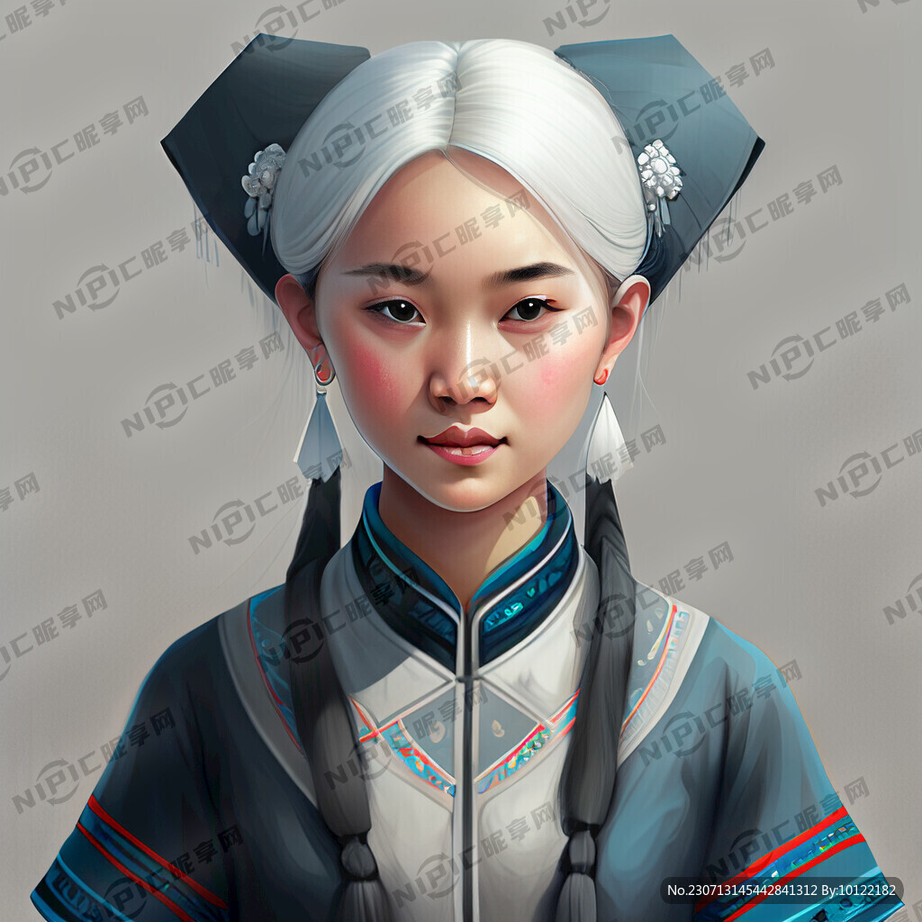 瑶族的少女 少数民族的少女