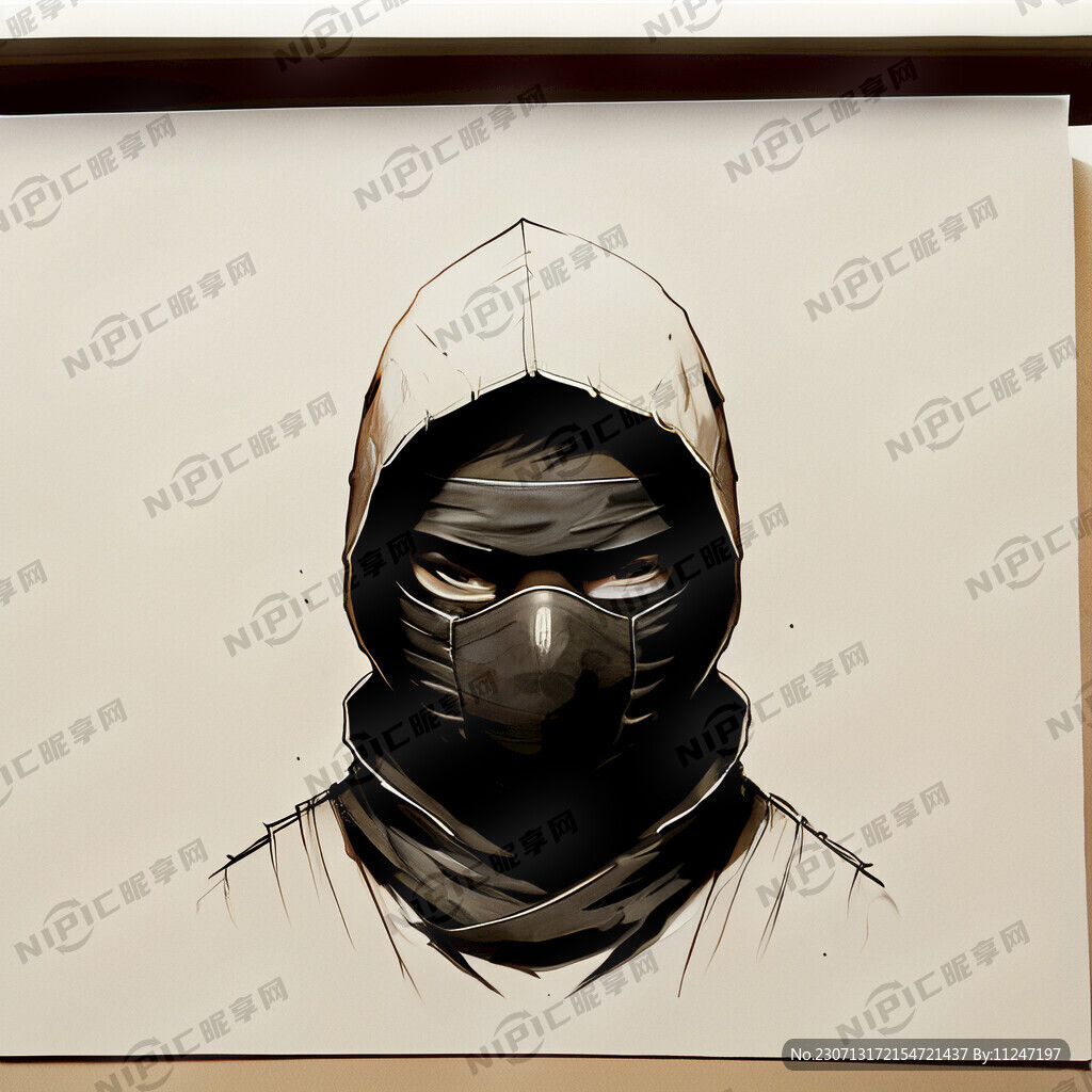 简笔画 蒙面忍者 霸气。