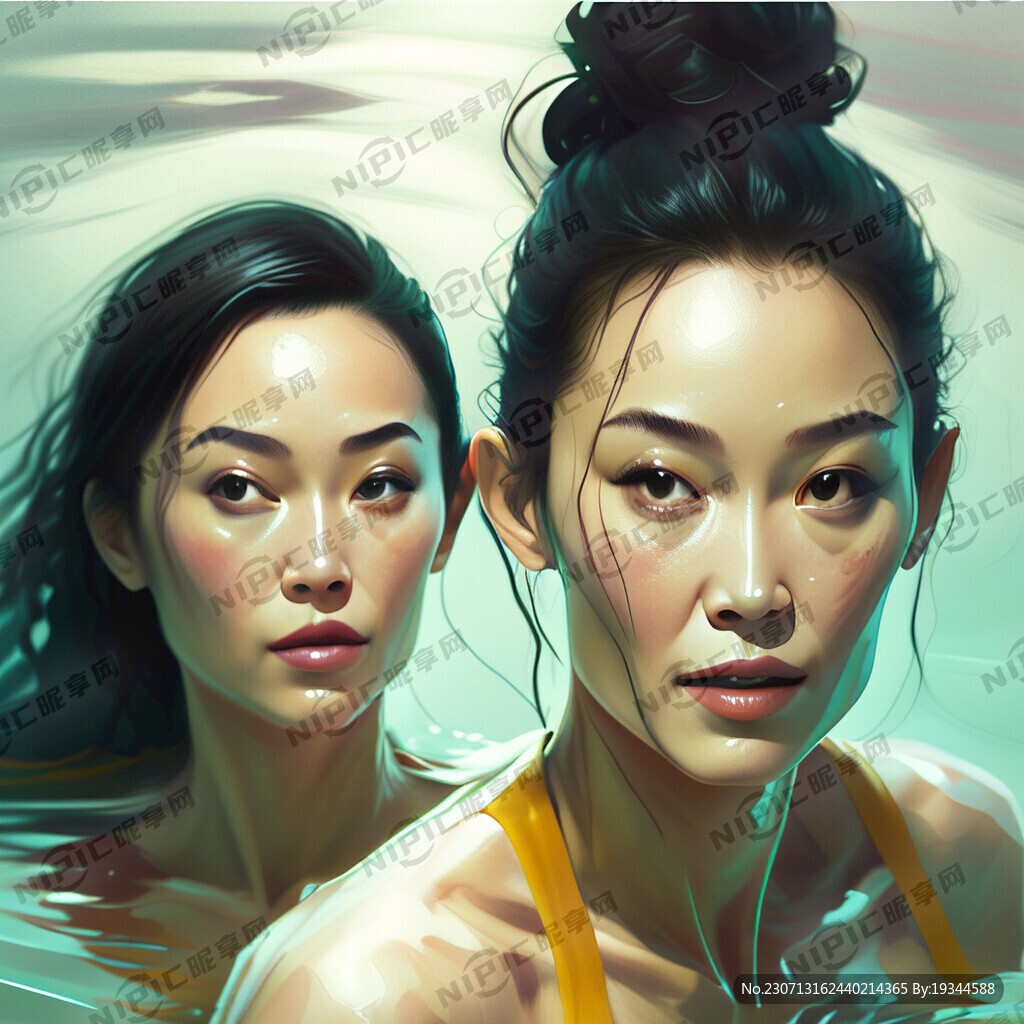 倪妮和科比在游泳