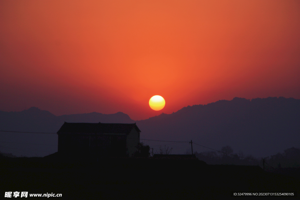 红色夕阳